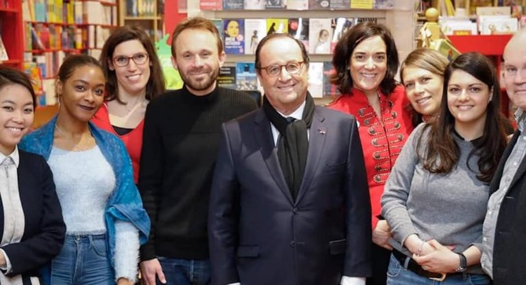 francois hollande dedicace librairie la page londres